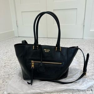 Prada Black leather tote